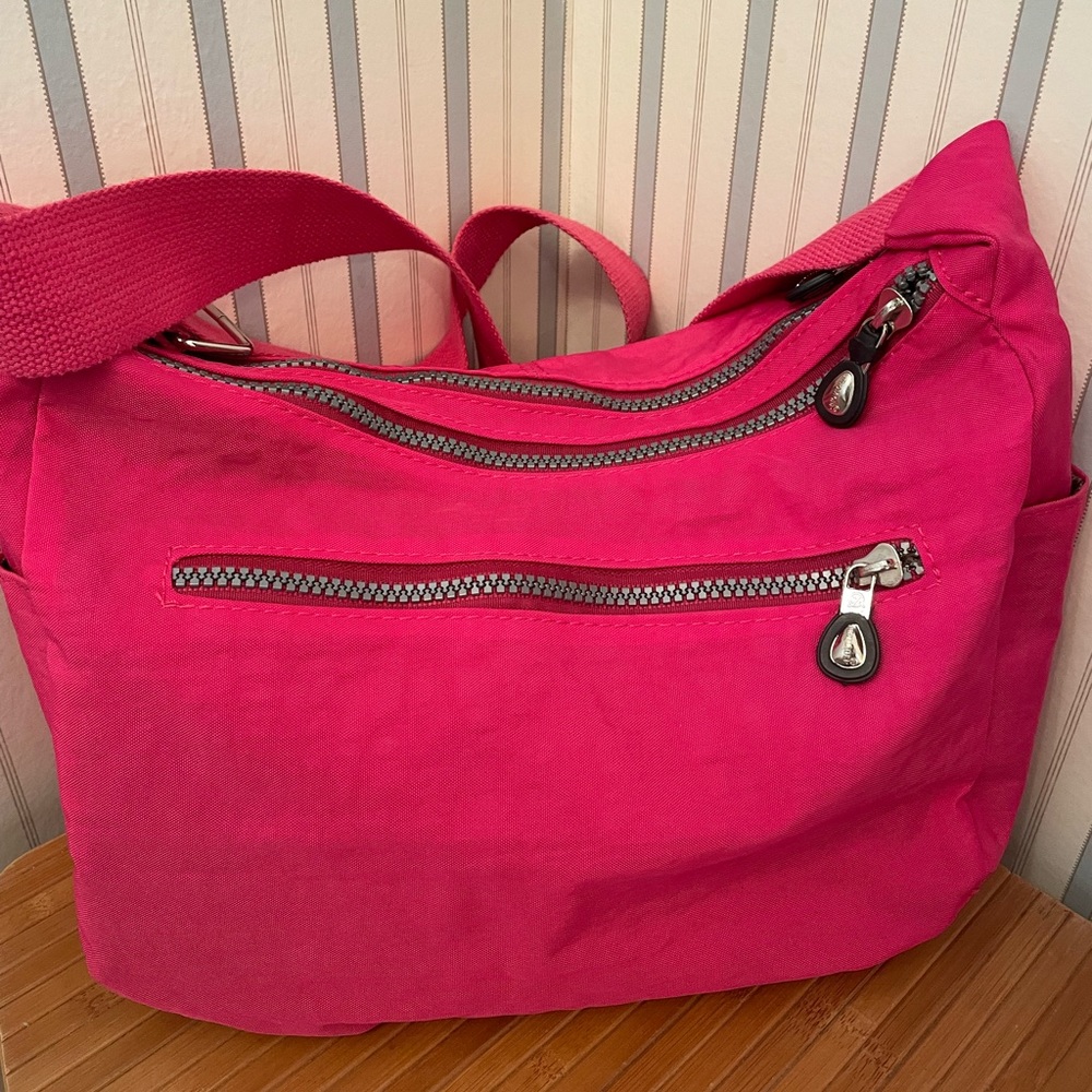 Jinquiaoer Pink Nylon Bag with Side Pocket